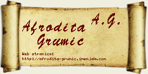 Afrodita Grumić vizit kartica
